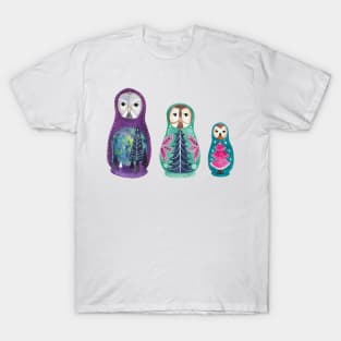 Owl Nesting Dolls - Set 2 T-Shirt